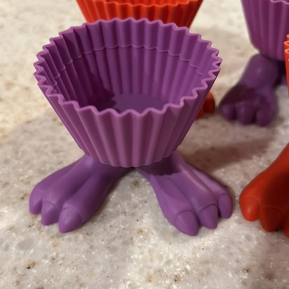 Four Monster Feet Cupcake Baking Cups